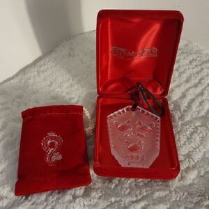 Vtg Waterford Crystal 12 Days of Christmas "3 French Hens" Crystal Ornament
